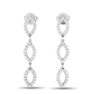 LB Exclusive 18K Weißgold 1,0ct Diamant Tropfen Ohrringe aer-11513 – 7670681927740