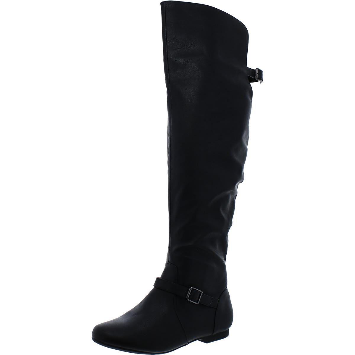 Hohe flache Overknee Stiefel