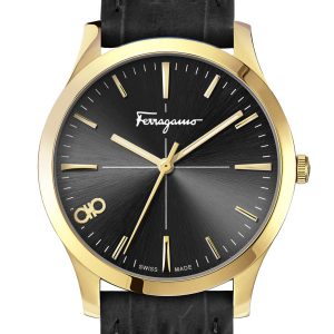 Ferragamo Damen-Armbanduhr mit schwarzem Quarz, 35 mm