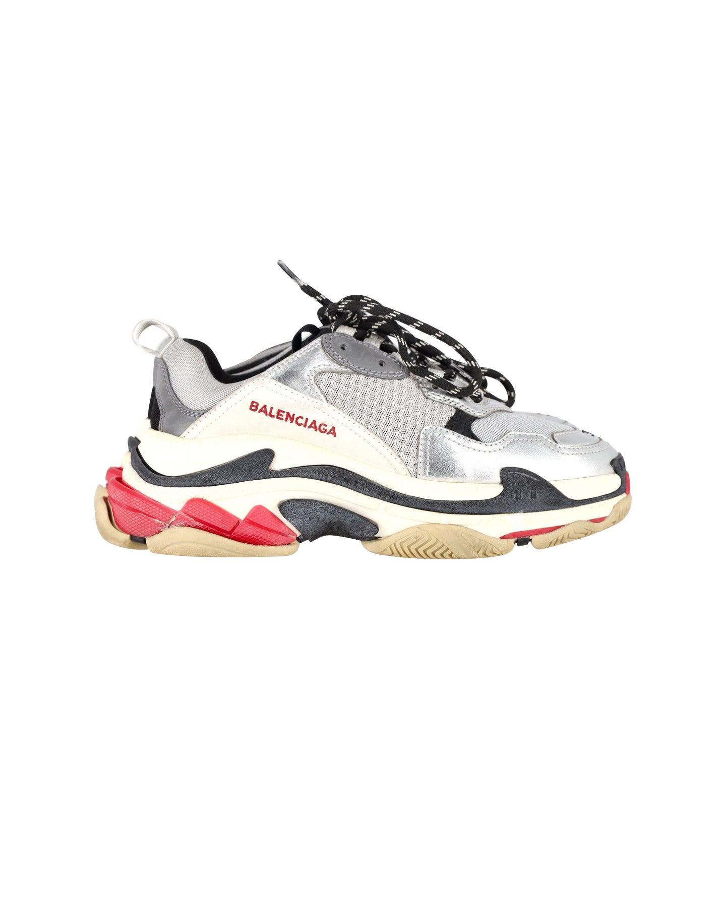 Balenciaga Dreifach Sneaker aus silbernem Polyester
