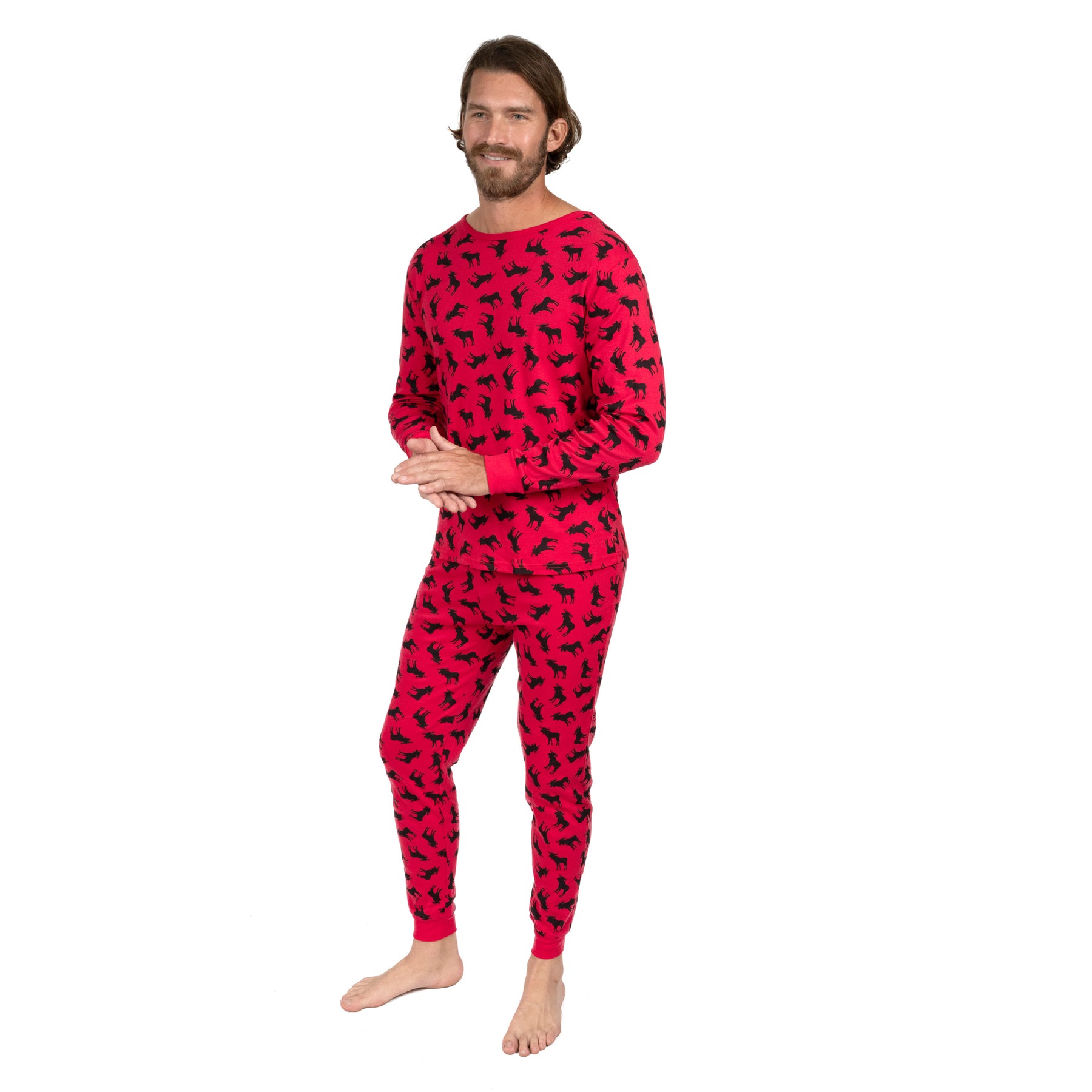 Weihnachten Herren Zwei Stück Baumwolle Pyjamas Elch