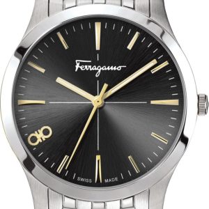 Ferragamo 35 mm silberne Quarzarmbanduhr für Damen