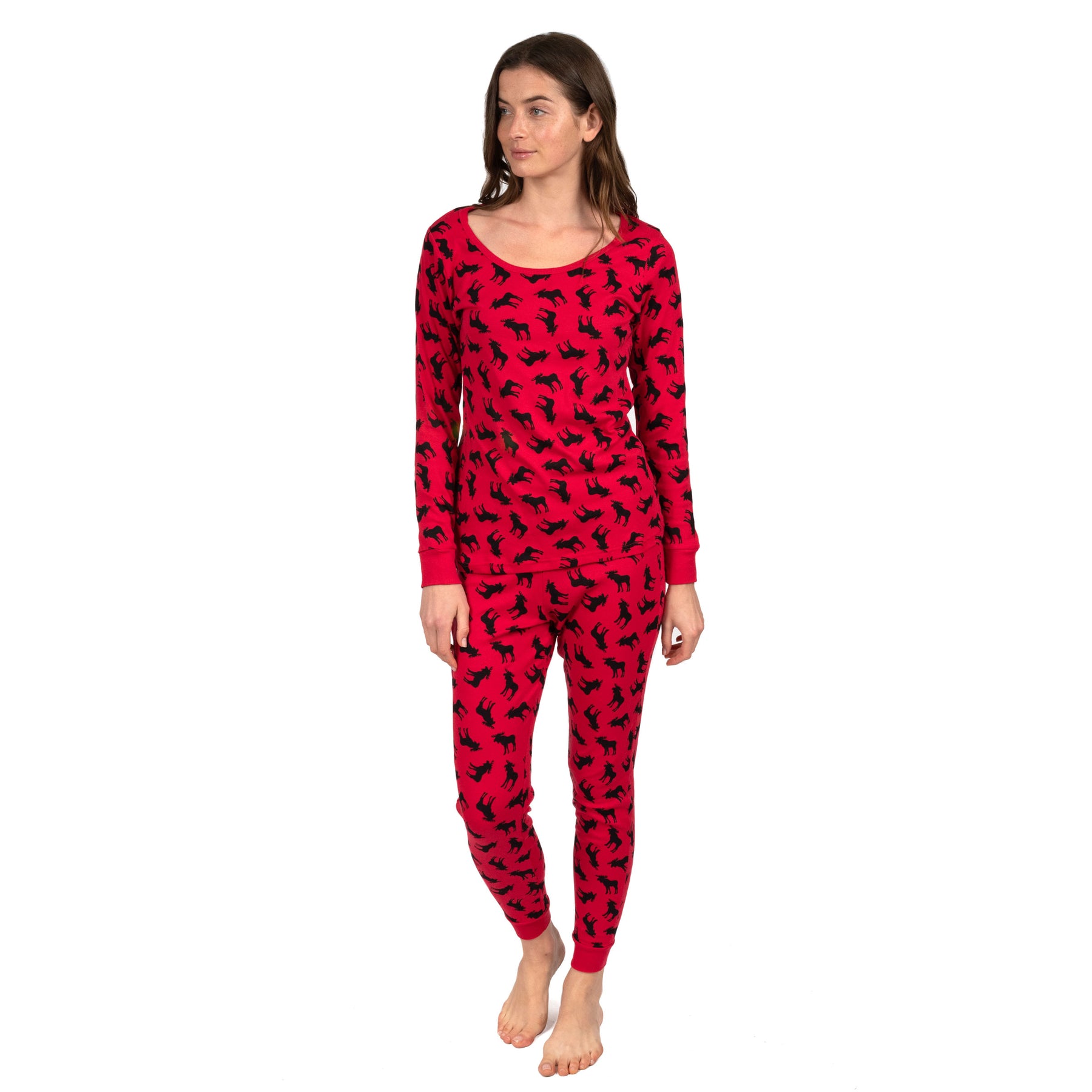Weihnachten Damen zwei Stück Baumwolle Pyjamas Elch