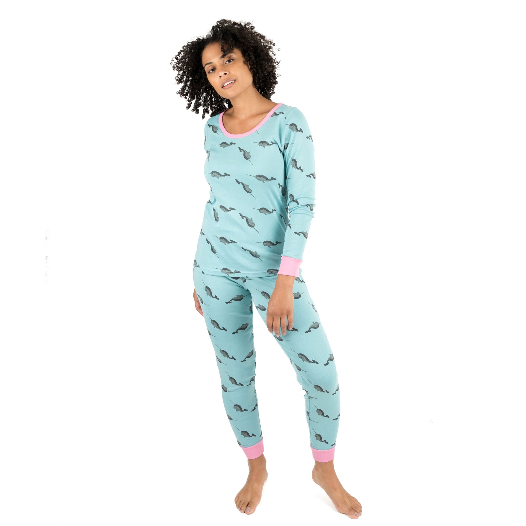 Damen zweiteilige Baumwolle Pyjamas Wal