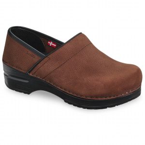 Damen Original professionelle strukturierte Öl Clog In Antique Braun