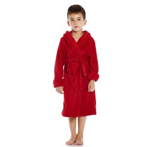 Kinder Fleece Kapuze Robe klassische solide Farbe 7195377664060