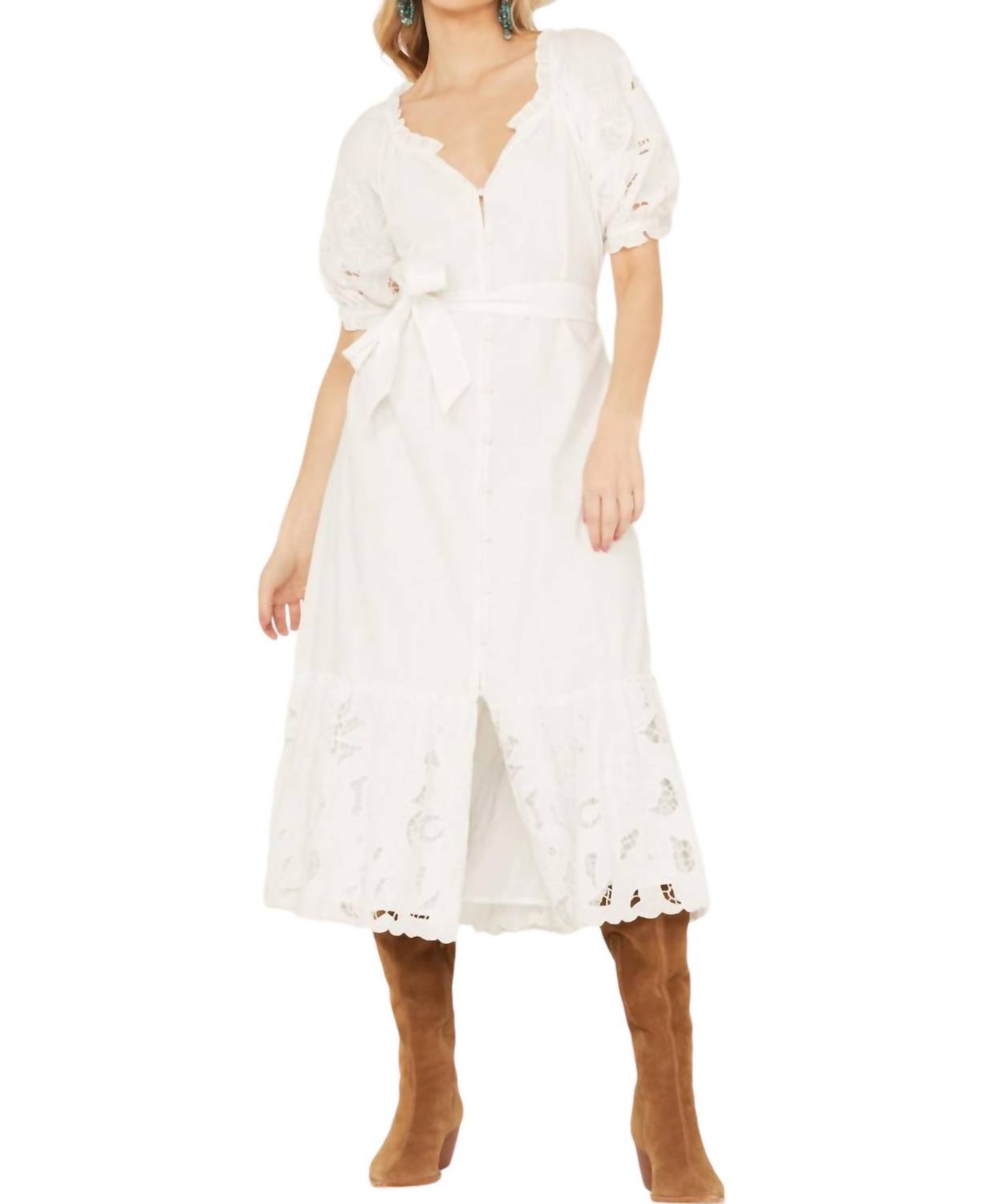 Marin Midikleid in Weiß