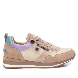 Damen verstellbare Spitze Sneakers in taupe 7765021294652