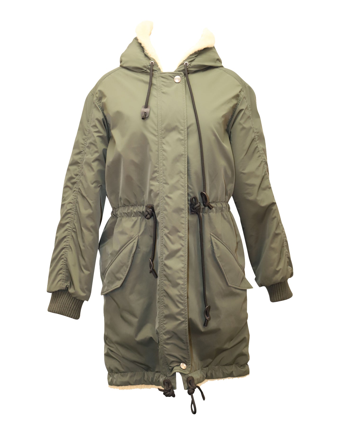 Coach 1941 Shearling wendbar Parka aus grünem Polyester