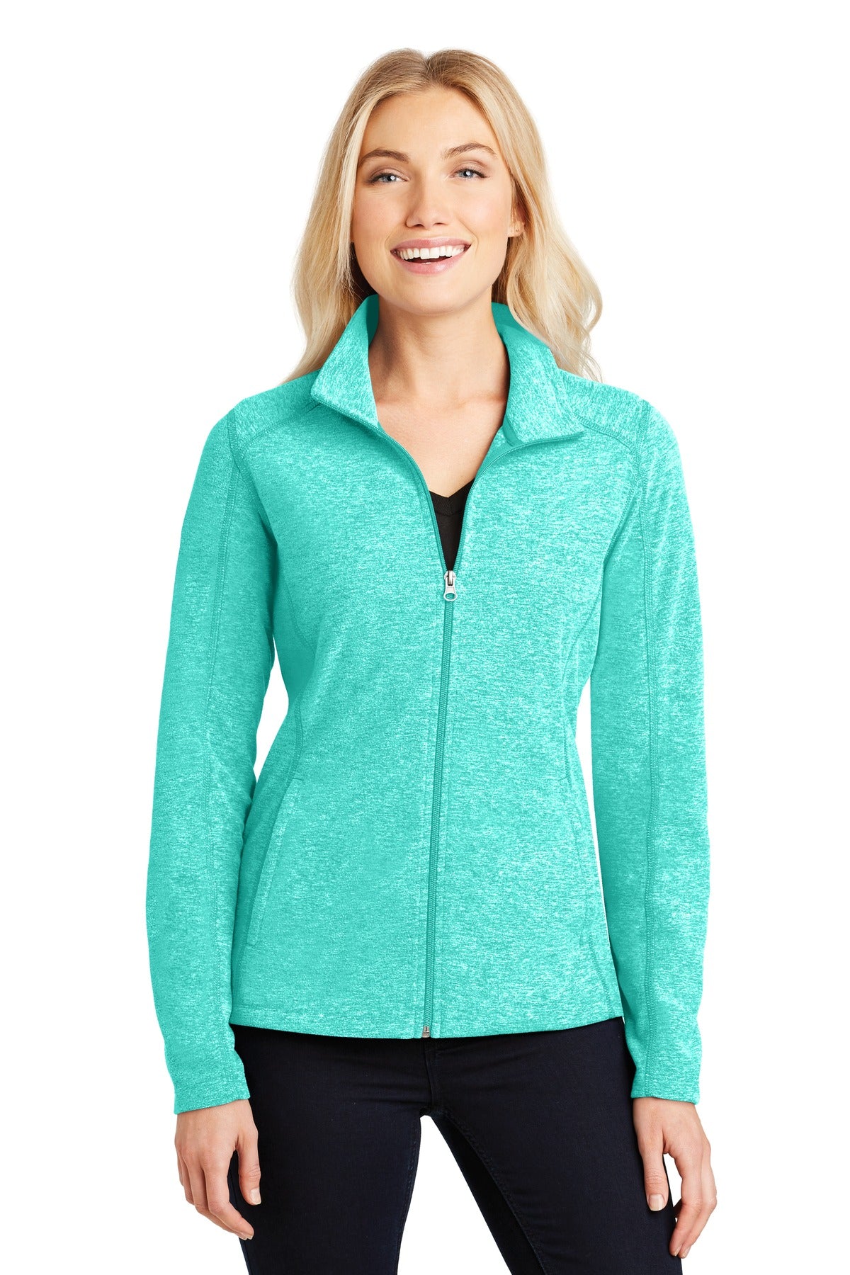 Port Authority Heather Microfleece-Jacke mit durchgehendem Reißverschluss für Damen. L235