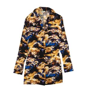 Kenzo Mit Blumenmuster Jersey Hemd – Schwarz/Mehrfarbig