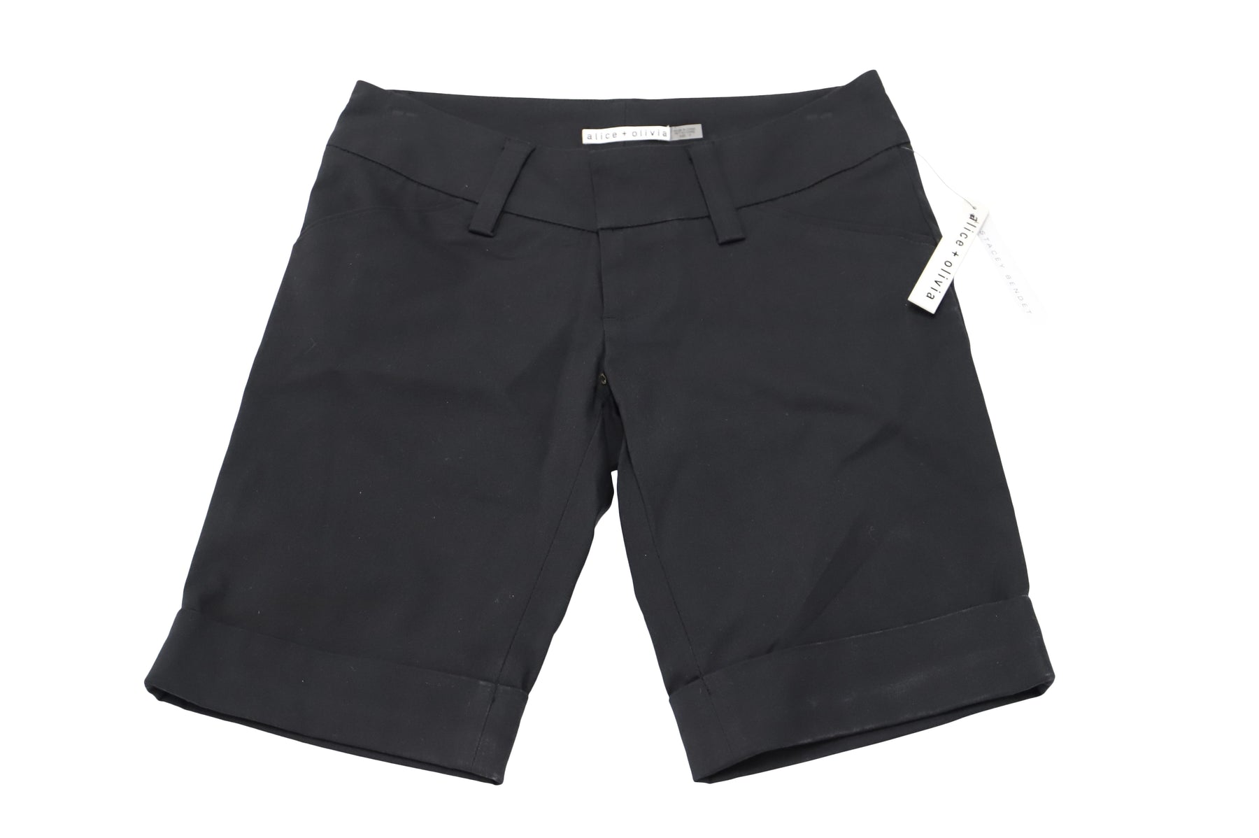 Alice + Olivia Bermuda Shorts aus schwarzer Baumwolle