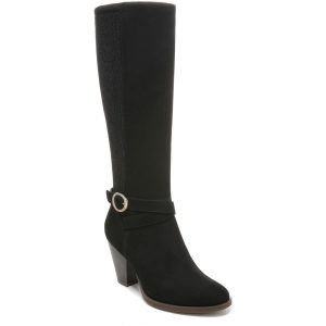 Knockout Faux Wildleder runde Zehen Mittelkalb Stiefel