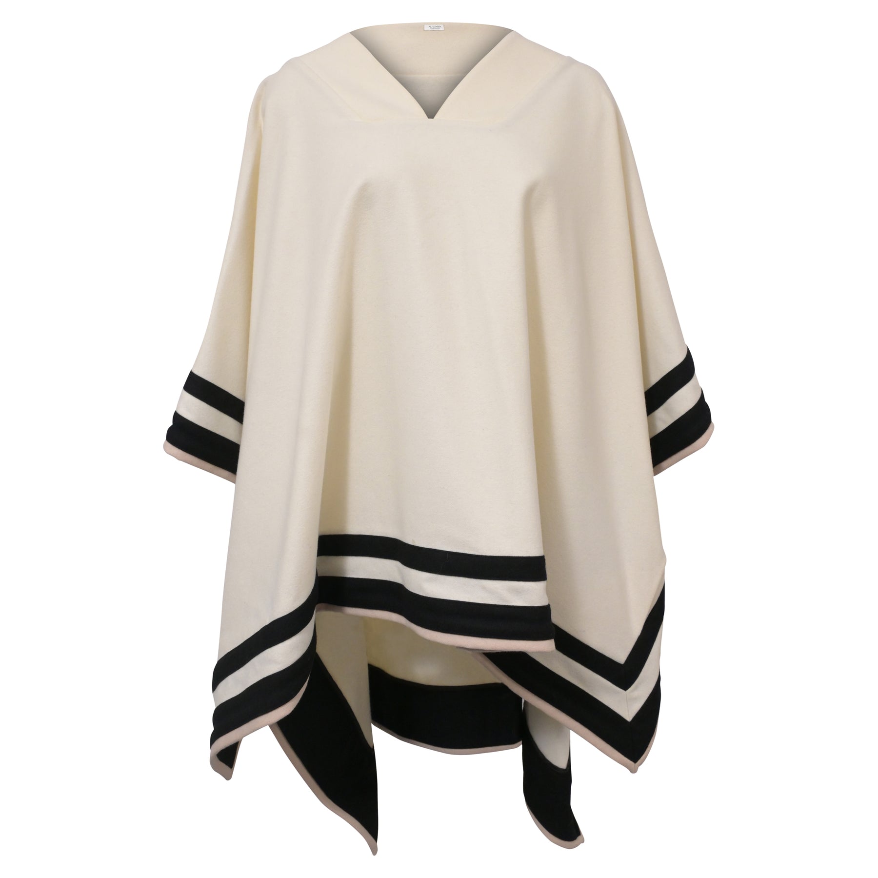 Altuzarra Colorblock Pattern Cape aus weißer Wolle