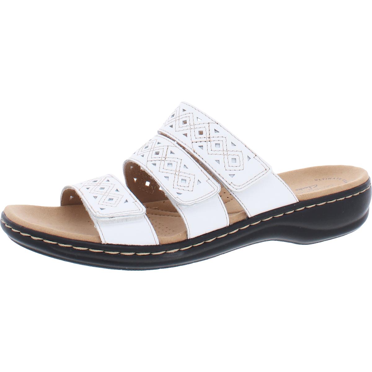Leisa Spice Laser geschnittene Leder Slip auf Ortholite Slide Sandalen