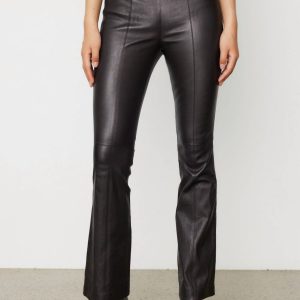 Simone Leder Fackelhose in schwarz