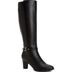 Palmaa Faux-Veloursleder Block-Höre kniehohe Stiefel