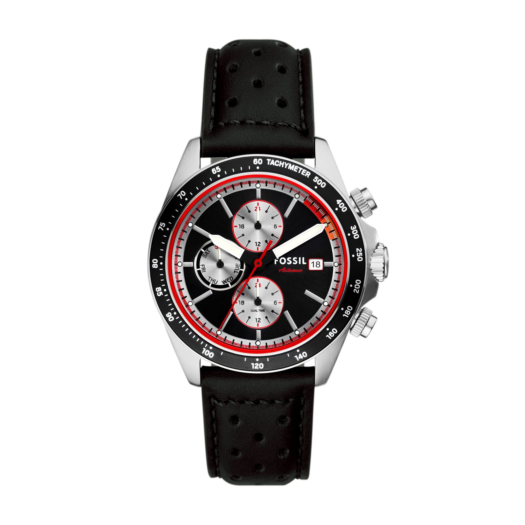 Fossil Herren Autocross Multifunktionsuhr aus Edelstahl