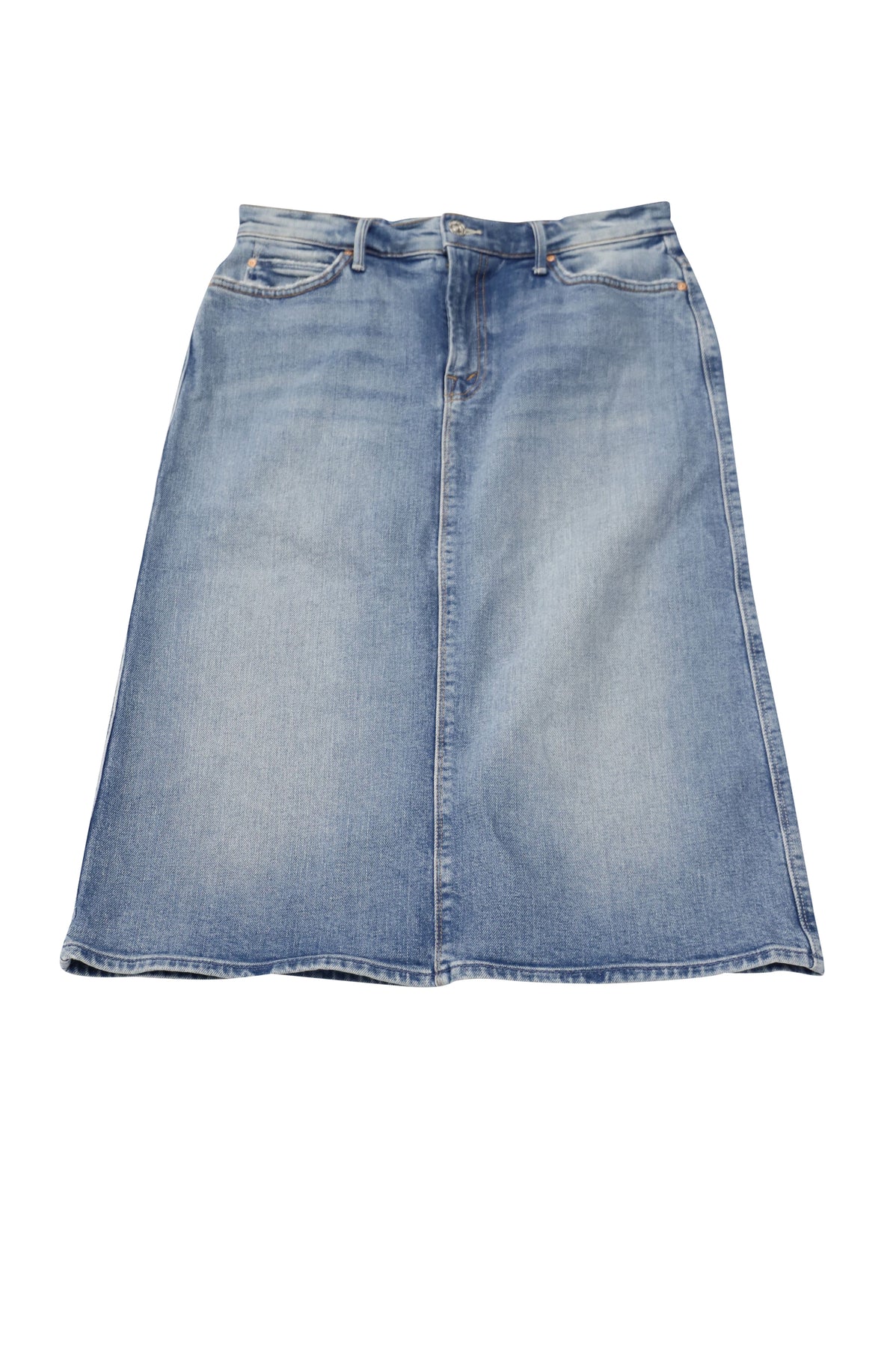Mother Jeansrock mit hoher Taille aus blauer Baumwolle