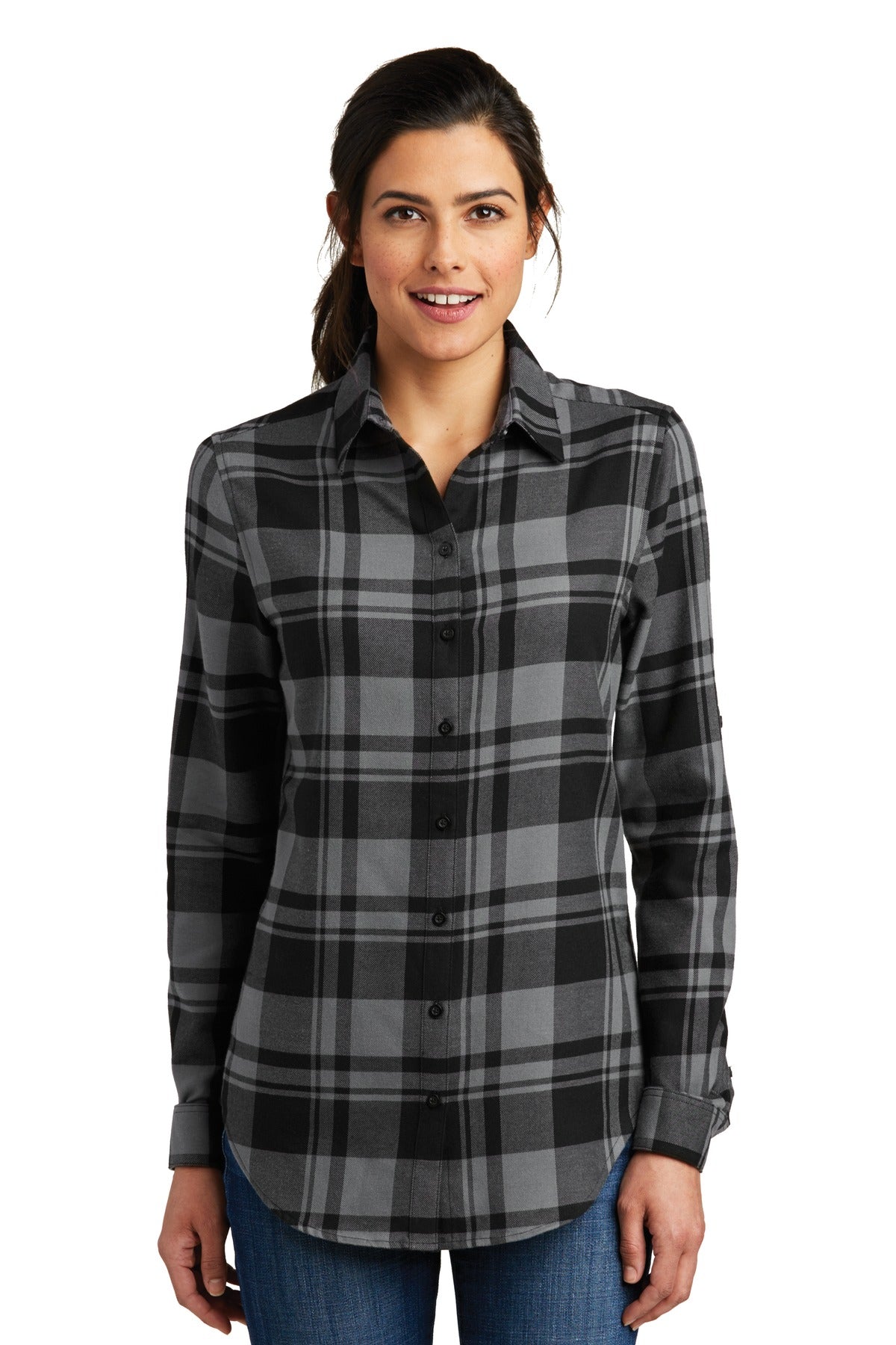 Port Authority ® Damen-Tunika aus kariertem Flanell