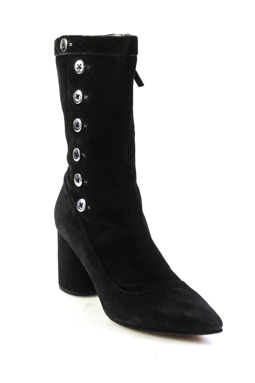 Marc Jacobs Damen Seite Zip Block Absatz Booties Schwarz Wildleder