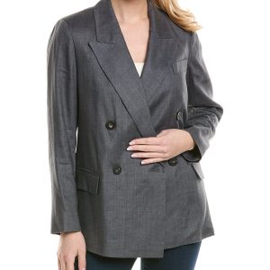Peserico Jacke aus Leinen- und Wollmischung
