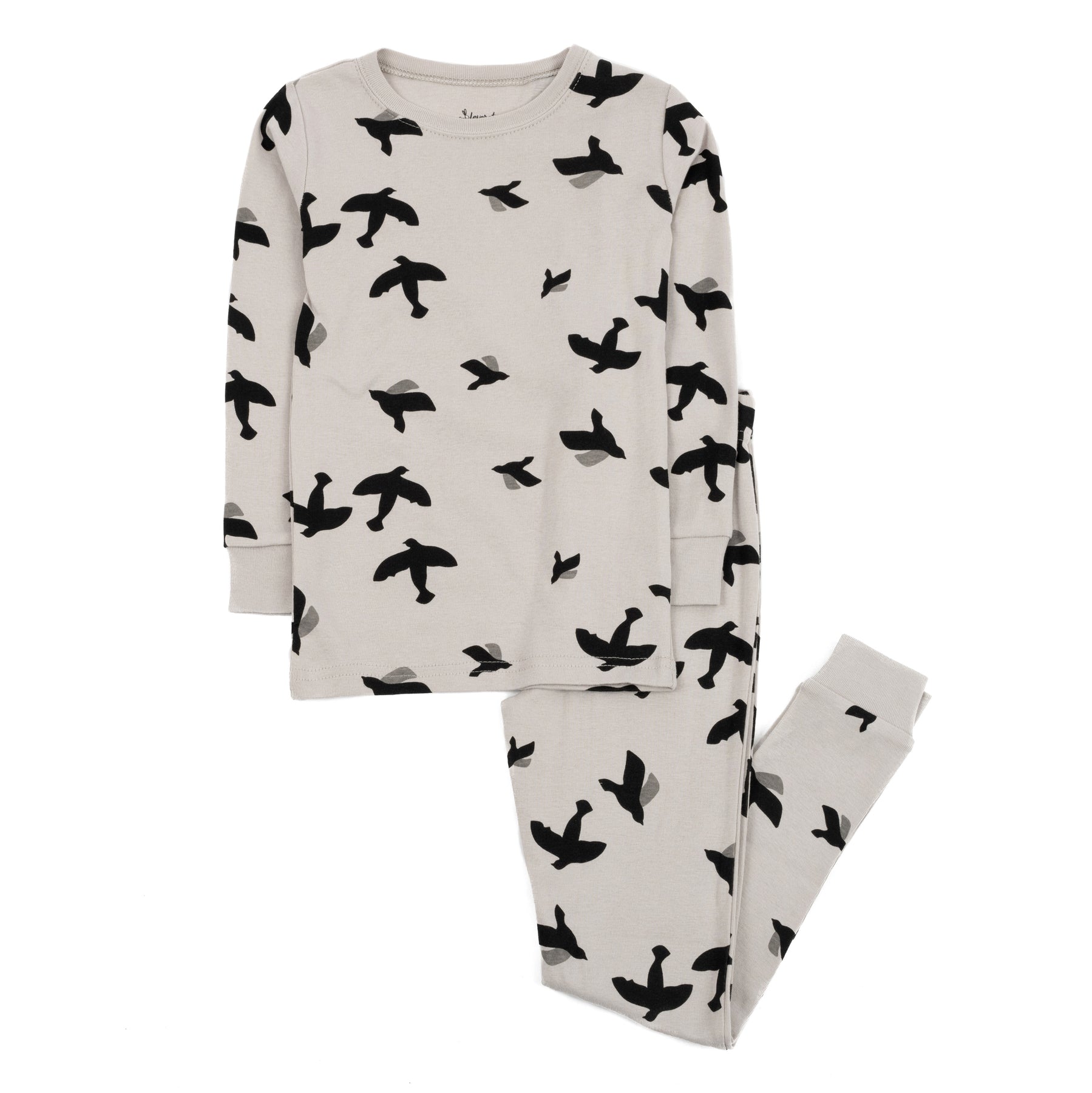 Kinder zweiteilige Baumwolle Pyjamas Vogel grau