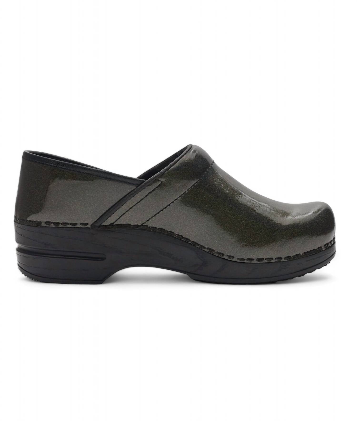 Damen Sabel Smart Schritt professionelle Clog im Patent Anthrazit