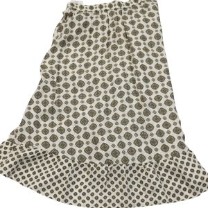 Michael Kors Asymmetrical geraffter Jacquard-Midirock in Elfenbein Seide 7764995080252