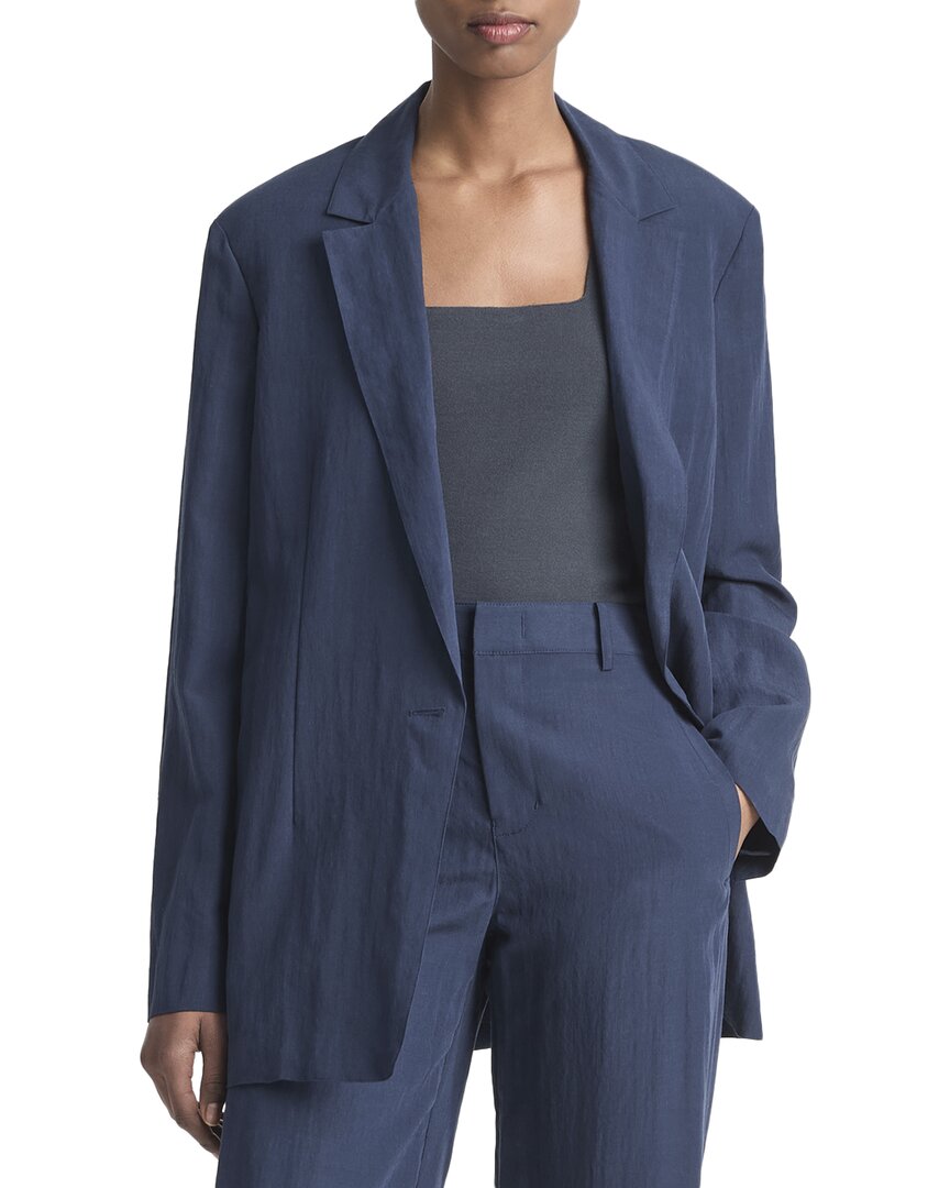 Vince Entspannte strukturierte Wolle-Blend Blazer