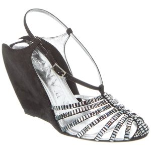 LANVIN Banana Absatz Wildleder Keil Sandale 7670756540476