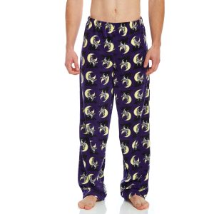 Herren Fleece Pyjama Hosen Wolf