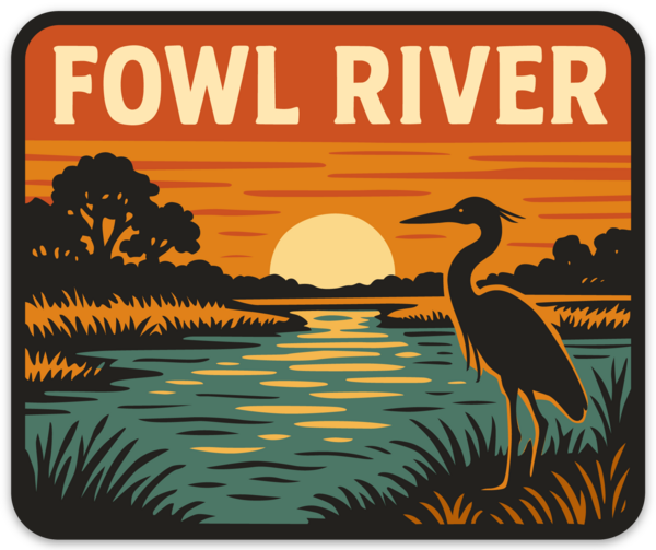 Fowl River Sunset Aufkleber