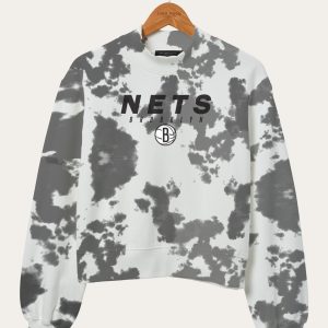Damen NBA Brooklyn Netze Batikmuster Stehkragen Fleece