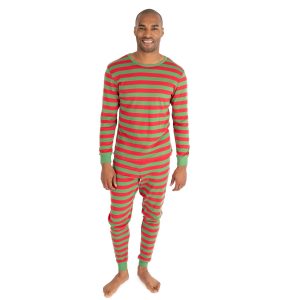 Weihnachten Herren Zwei Stück Baumwolle Pyjamas gestreift
