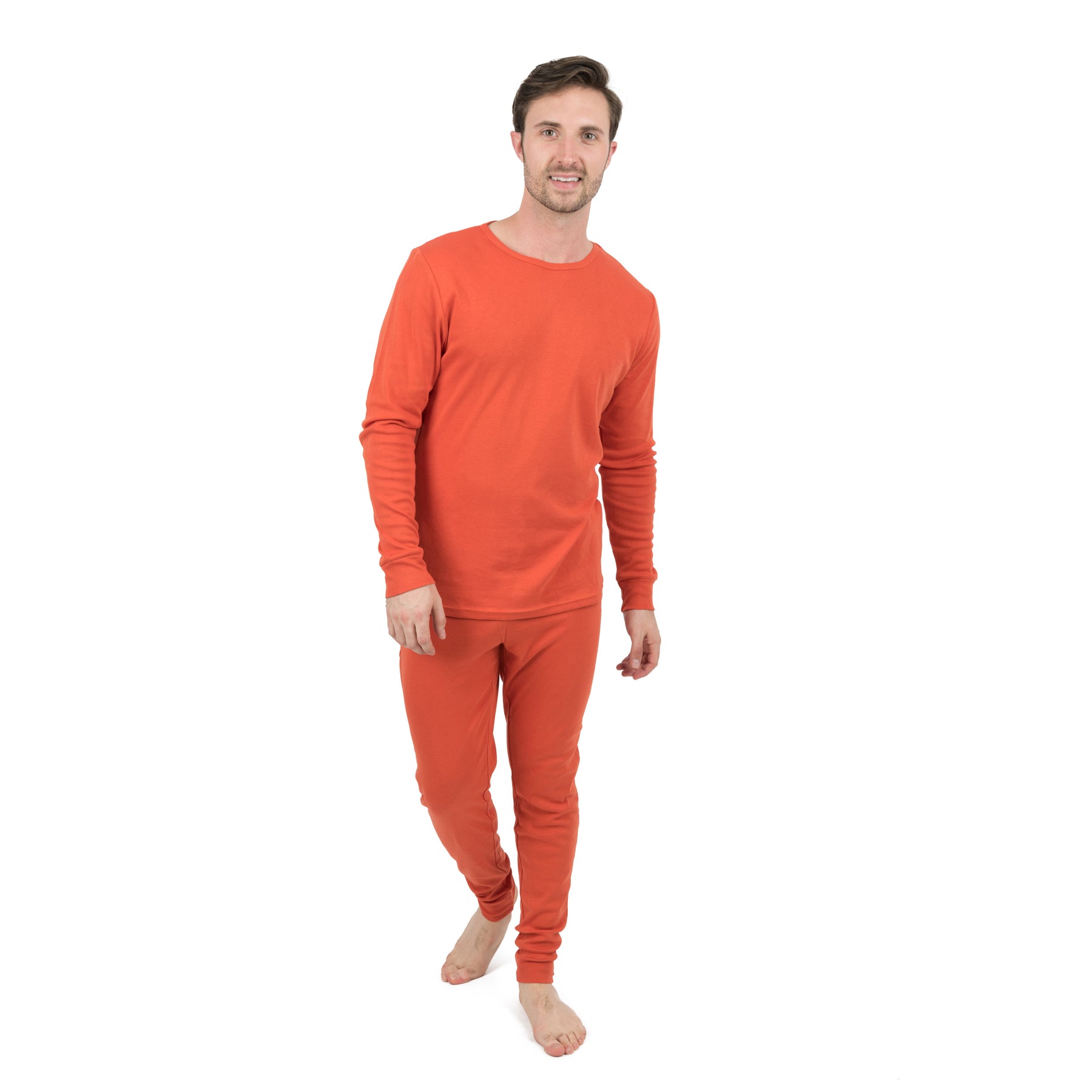 Herren zweiteilige Baumwolle Pyjamas klassische Volltonfarbe