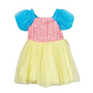 Mädchen blau rosa gelb blau puff Ärmel Prinzessin Halloween Kleid 12M-7