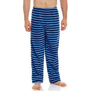 Herren Fleece Pyjama Hose gestreift