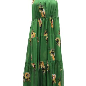 A.L.C. Tenley Flroal Einschultriges Kleid aus grüner Seide