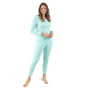 Damen zweiteilige Baumwolle Pyjamas klassische Volltonfarbe