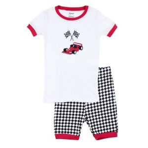 Kinder zwei Stück Baumwolle kurze Pyjamas Rennwagen
