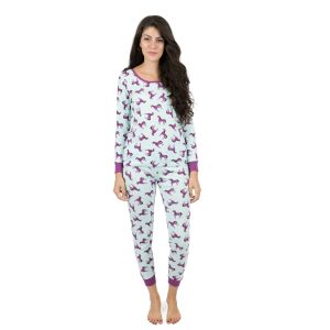Damen zweiteilige Baumwolle Pyjamas Einhorn