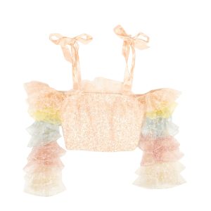 Rodarte schulterfrei multi crop top – Pfirsich