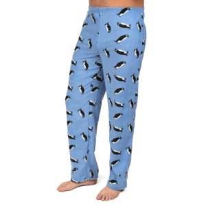 Weihnachten Herren Fleece Pyjama Hose Pinguin