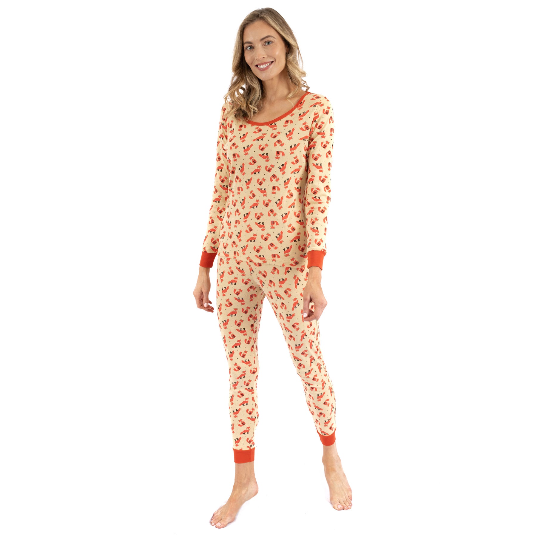 Damen zweiteilige Baumwolle Pyjamas Fox