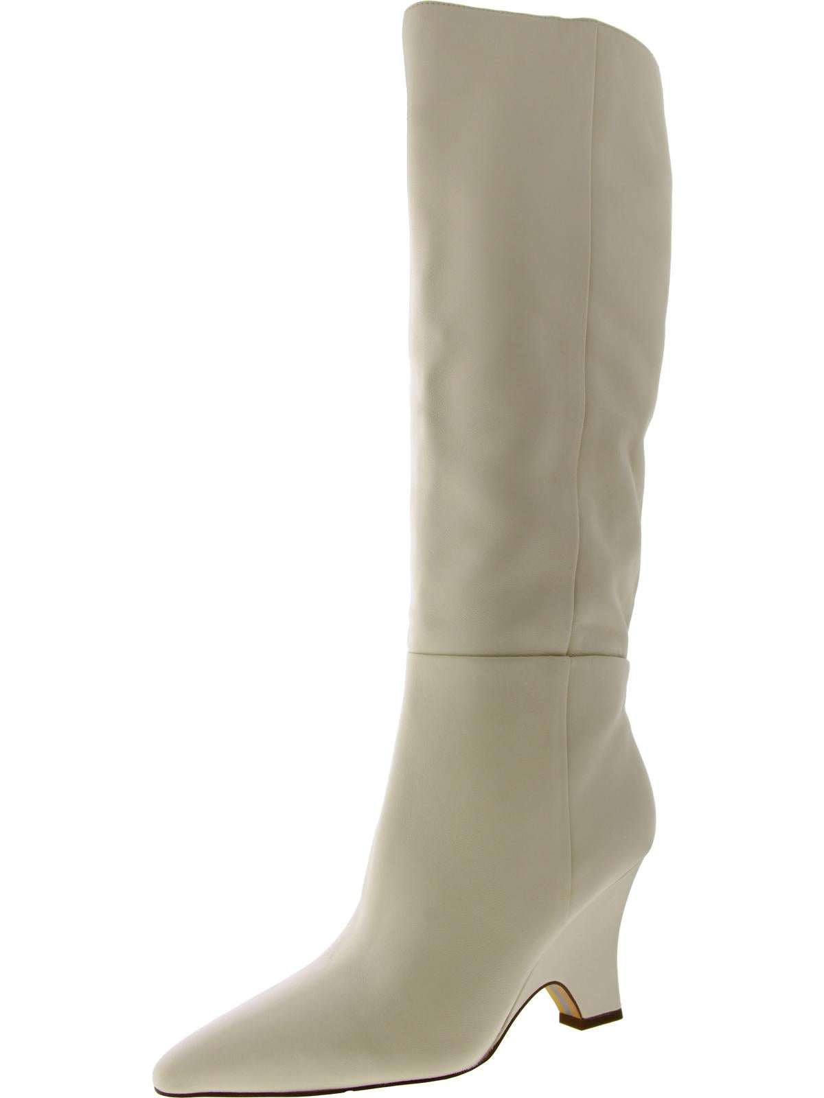 Vance Damen Leder Absatzschuhe Kniehohe Stiefel