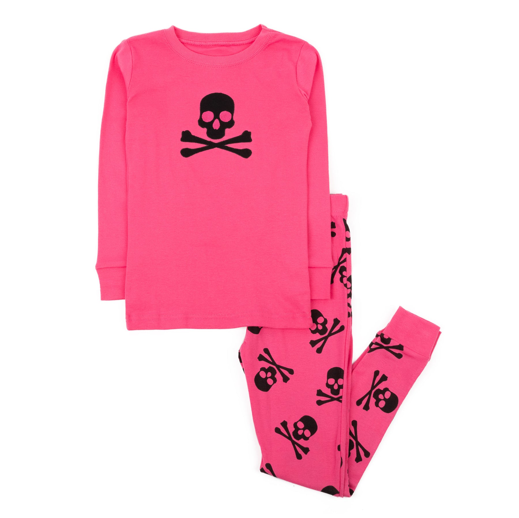 Kinder zweiteilige Baumwolle Pyjamas rosa Schädel