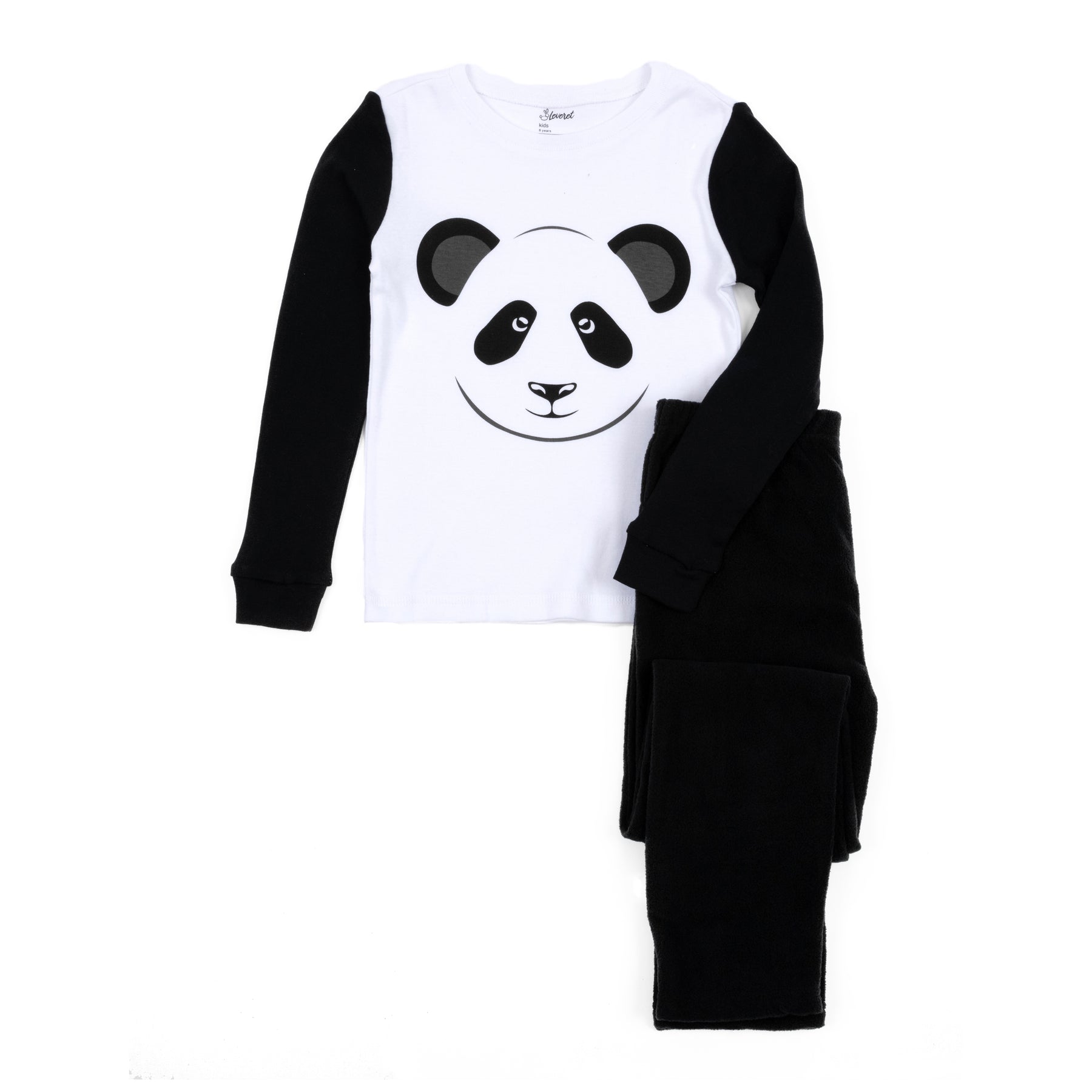Kinder Baumwolltop und Fleecehose Pyjamas Panda