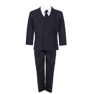 Baby Jungen Marineblau 5 Stück Weste Jacke Hosen Besondere Anlässe Anzug 3-24M