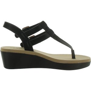 Kunstleder String Keil Sandalen